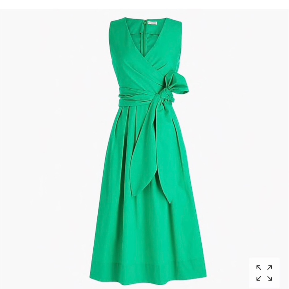 Size  2, green dress, J by Jcrew. Can be tied in the front or in the back.